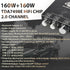 T160HS 160W+160W Amplifier Board with Treble and Bass Control, Bluetooth/AUX/USB Input, 2.0 Channel