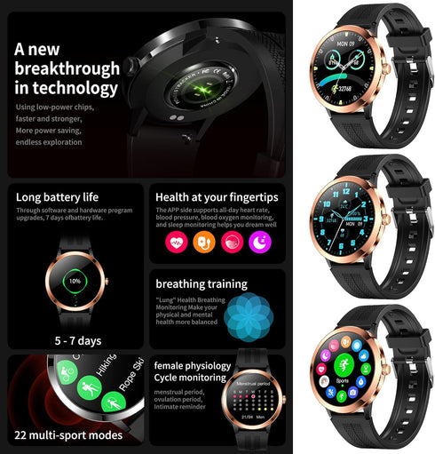 Smart Watch for Men Women, 360 x 360 Smartwatch, Fitness Tracker, 1.32" Full Touch Color Screen