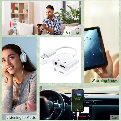 Apple MFi Certified 2 Pack Lightning to 3.5mm Headphone Jack Adapter, Aux Audio & Charger Dongle for iPhone 14-7.