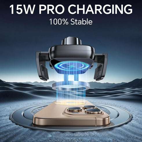 Kaistyle Wireless Car ChargerOne Hand Manual Clamping Fast Wireless Charger for Car Phone Holder Mount Charger Phone