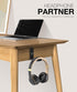 Headphone Stand Hanger Foldable Wall Hooks, Save Space Durable Aluminum Headset Stand Holder for Universal Gaming Headset, Strong Adhesive, Black by APPHOME