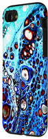 iPhone SE (2020) / 7 / 8 Bright Blue and Orange Water Pattern Fluid Acrylic Art Pour Case