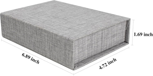 Photo Storage Box 4x6, Linen Memory Box for Photos, Certificates, Scrapbooking Supplies, Keepsakes, Jewelry