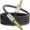 Jelly Tang 3.5 mm to 6.35 mm Audio Cable 20Ft, Gold-Plated Terminal Silver Color