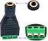 3 Pole 3.5mm Screw Terminal Stereo Audio Female to 3 Pin Female Screw Terminal Double Track Headphone Balun Adapter (5