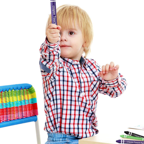 12 Pcs Kids Stylus Pen, Fun Crayon Stylus for Touchscreen Tablets, Kids Edition Tablet Crayon Stylus for Children
