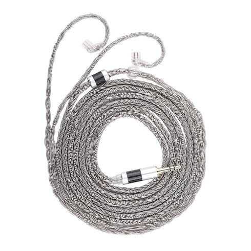 Linsoul Tripowin Zonie IEM Cable, 2m Long Earbud Cord, 16 Core Silver