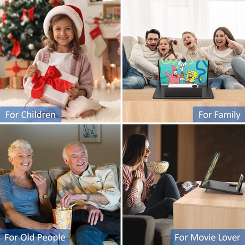 18" Screen Magnifier, 3D HD Mobile Phone Magnifying Projector Screen for Movies, Videos, Gaming