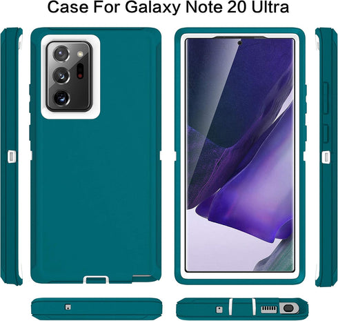 MXX Galaxy Note 20 Heavy Duty Protective Case, 3 Layers Rugged Rubber Shockproof Cover for Galaxy Note 20 (Tuscan