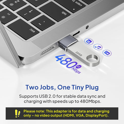 Elebase USB to USB C Adapter for Samsung Galaxy Z Flip 7, 4-Pack Type C Female to A Male Cable Converter for Z Fold Flip