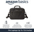 Amazon Basics 15.6 in Laptop Bag with Shoulder Strap and Handle, Large Capacity, Spacious Compartments, Black