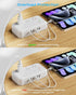 PD 20W Voltage Converter US to Europe, 250W Step Down 220v to 110v with 6 AC Output and USB Ports