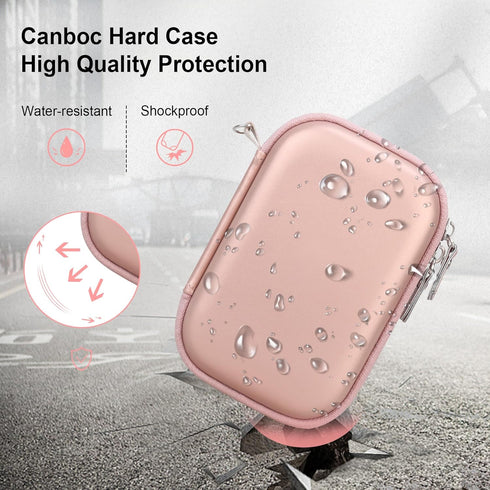 Canboc Hard Case for Kodak PIXPRO Friendly Zoom FZ55/FZ53/FZ45 16MP Digital Camera, Rose Gold with Mesh Pocket for SD