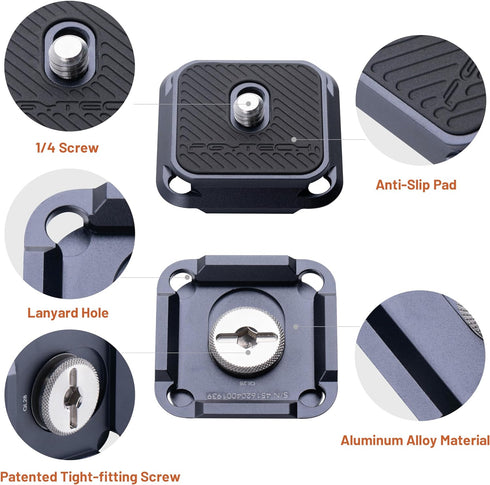 PGYTECH Arca-Type Quick Release Camera Plate for Tripod, Monopod, Slider - Arca Swiss Compatible Parts Replacement