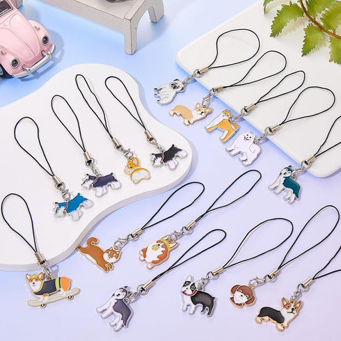Kawaii Alloy Phone Strap Charms Pendants Decoration for Cell Phone Keychain Bag