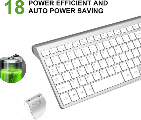 JOYACCESS J Wireless Keyboard, 2.4G Slim Compact Wireless Keyboard with Numeric Keypad for Laptop, MacBook Air, Apple,