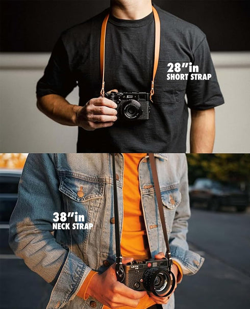 Evergreen Genuine Leather Slim Minimalist Neck Shoulder Camera Strap