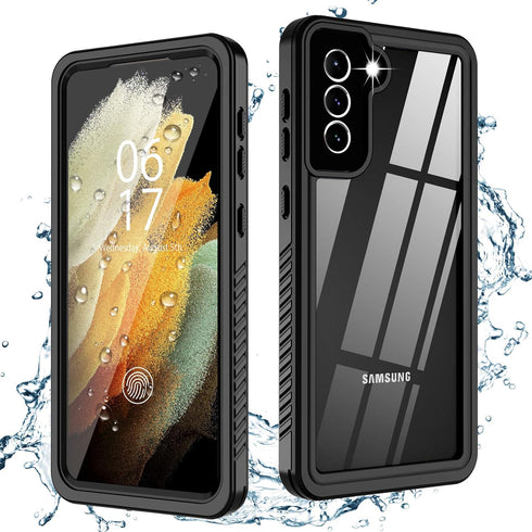 Oterkin Waterproof Case for Samsung Galaxy S21, Built-in Screen Protector, Shockproof Underwater Case, Black