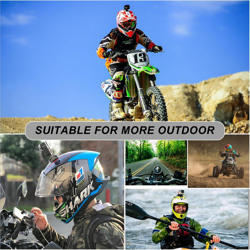 Universal Helmet Adhesive Sticky Mount for Action Cameras, Includes 4 Curved/Flat Mounts, Compatible with Insta360,