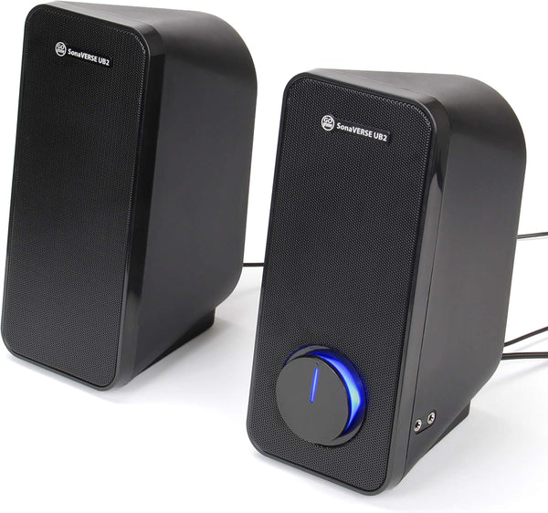 GOgroove Computer Speakers for Desktop and Laptop - USB Speakers with Loud 2-Way Drivers, Built-in Headphone & AUX