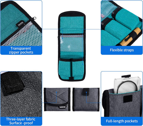 Selens Camera Battery Bag/Case for DSLR Battery SD Card Wallet, Fits NP-FZ100, LP-E6, AA, and More