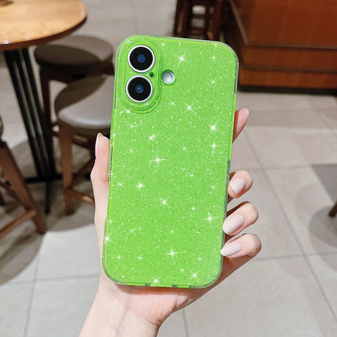 Finyosee 17 17 6.3 inch-Neon Compatible with iPhone Neon Case,Cute Aesthetic Bling Glitter Thin Slim Shockproof Soft
