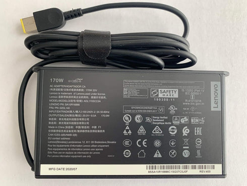 Original Slim Version Lenovo 170W AC Adapter for Thinkpad P53, P70, P71, P72, P73, Compatible with P/N: SA10R16886