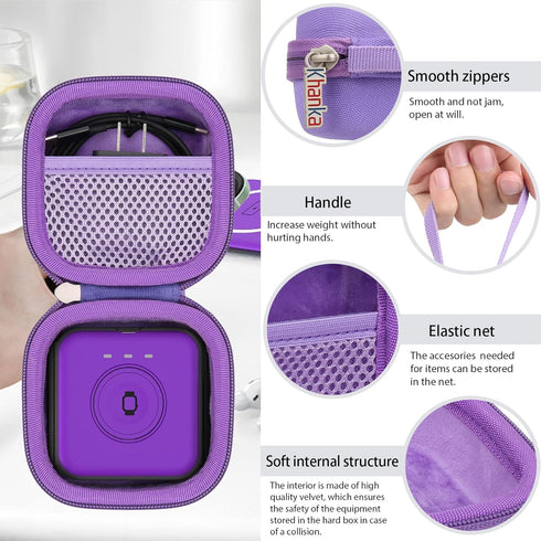 khanka Hard Travel Case for Iseyyox/RTOPS/Hicober/UCOMX Nano 3 in 1 Wireless Charger, Case Only (Purple)