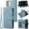 RANYOK Wallet Case for iPhone 11, Premium PU Leather Zipper Folio Wallet, RFID Blocking, Baby Blue