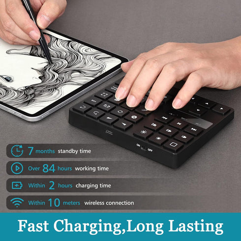 Dpofirs Mini Express Key Remote Control Shortcut Keyboard, 35 Keys Customized Express Keys Only for iOS, OS System