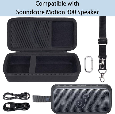 co2CREA Hard Case Compatible with Anker Soundcore Motion 300 Wireless Hi-Res Portable Speaker,Black Case