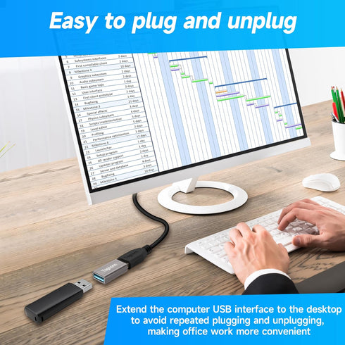 Female to Female USB Adapter, 2 Pack USB Type A 3.0 Cable Coupler, High Speed USB Extension Connector