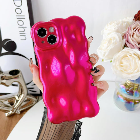 Qokey Bling Glitter Phone Case for iPhone 15 Pro Max, Shockproof Camera Lens Protection, Warm Rose
