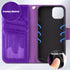 Arae Compatible with iPhone 13 Case with Card Holder and Wrist Strap Wallet Flip Cover for iPhone 13 6.1 inch, Purple