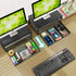 Simple Trending 2 Pack-2 Tier Metal Monitor Riser Stand - Computer Desk Organizer with Drawer, Black
