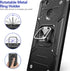 Galaxy A21 Case with Screen Protector, Shock Absorption Heavy Duty Slim Fit with Kickstand, Black