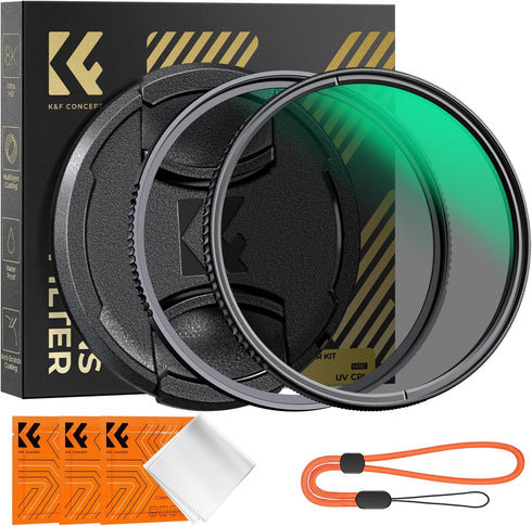 K&F Concept 49mm MC UV Protection & Circular Polarizing Filter Kit (2 pcs) with Lens Cap Cleaning Cloth, 28 Multi-Layer