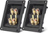 Facmogu 2PCS Rectangle 4-Way Speaker Terminal Box with Gold-Plated Binding Post for DIY Applications & 4PCS Screws