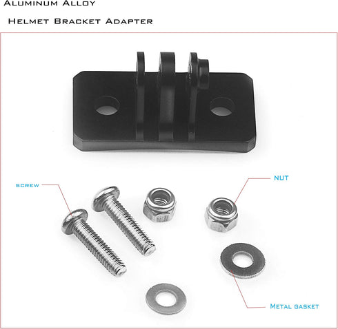 Universal Helmet Fixed Mounts, Camera Metal Bracket Adapter for GoPro Series Sport Camera/Skydiving Helmet