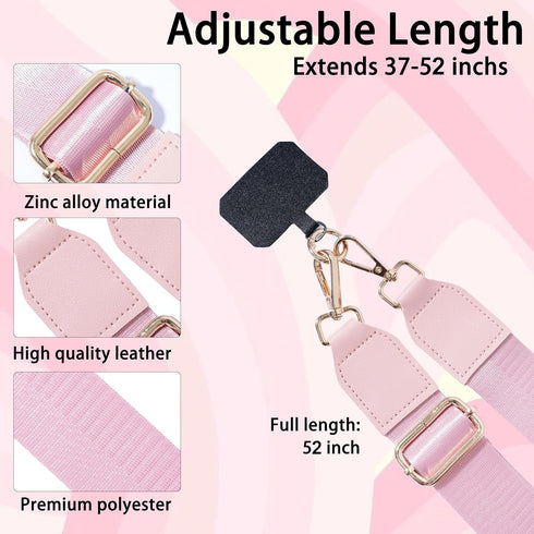 Reorwo Clip and Go Phone Strap with Zippered Pouch,Phone Strap with Cellphone Chain Accessories