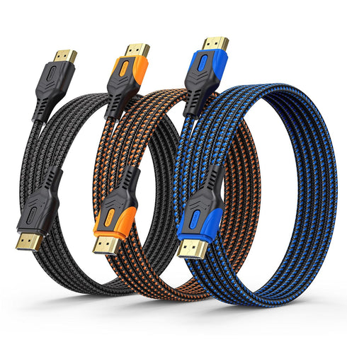 4K HDMI Cable 6FT 3-Pack(Tri-Color), High Speed 18Gbps HDMI 2.0 Cable with