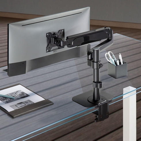 Grommet Setups Mount-It! Monitor Mount Reinforcement Plate, Steel Desk Protector for Glass and Thin Tabletops