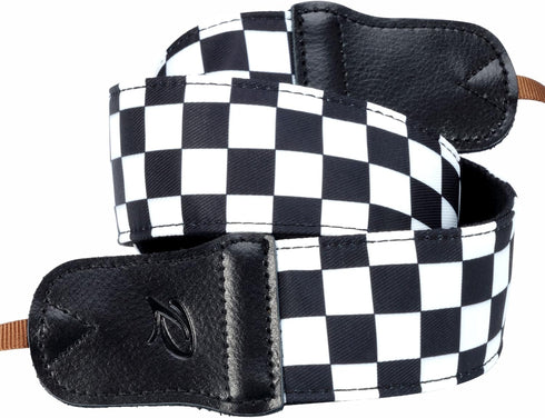 Padwa Lifestyle Black and White Plaid Camera Strap, 2" Wide Double Layer Cowhide, Adjustable Neck Strap for All Cameras