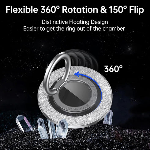 Syncwire Magnetic Phone Grip for MagSafe, Bling Magnetic Phone Ring Holder, 360° Rotation with Floating Effect Cell