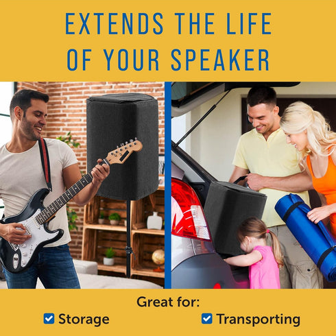 Maplefield Speaker Cover - Padded Case with Handle Flap for Bose S1 Pro Bluetooth Speakers (Black)