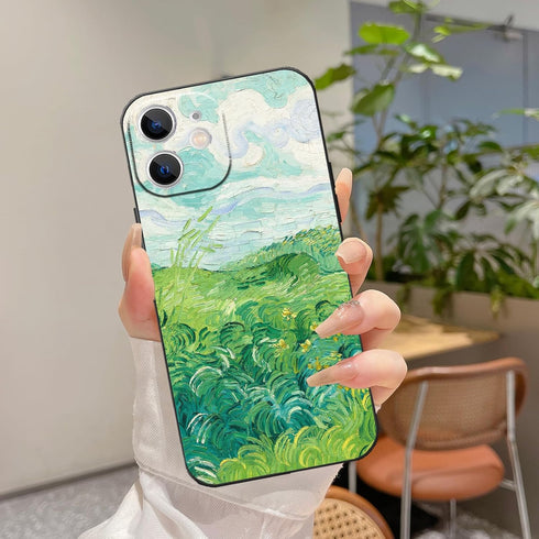 Compatible with iphone 11 Case, Van Gogh Green Wheat Fields Impressionism Landscape Phone Case for Women Men