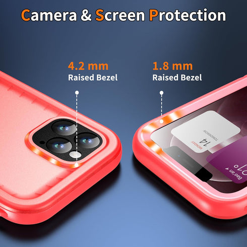 Cozycase Compatible with iPhone 12 Pro Max Case Waterproof, Built-in Screen Protector, Full Body Protective Cover