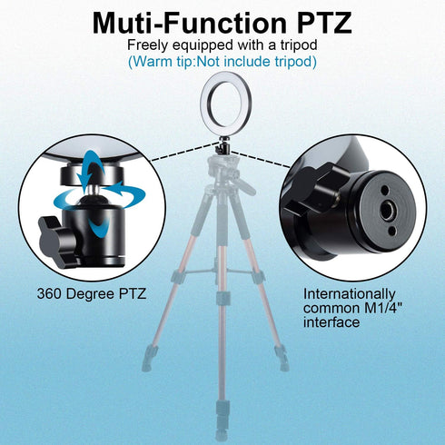 LED Ring Light 6" with Tripod Stand for YouTube Video and Makeup, Mini Camera Light with Cell Phone Holder