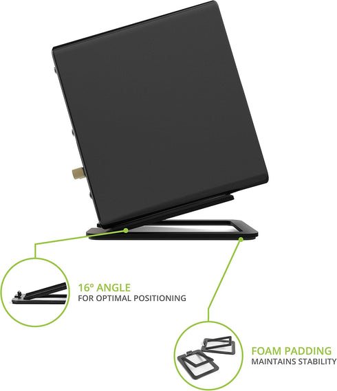 Kanto S2 Tilted Desktop Speaker Stands for Small Speakers & Compact Studio Monitors, Black