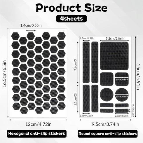 Giantree 4-Pack Anti-Slip Tape Stickers for Phones, Anti-Slip Finger Grip Stickers, Waterproof Pre-Cut Rubber Tape